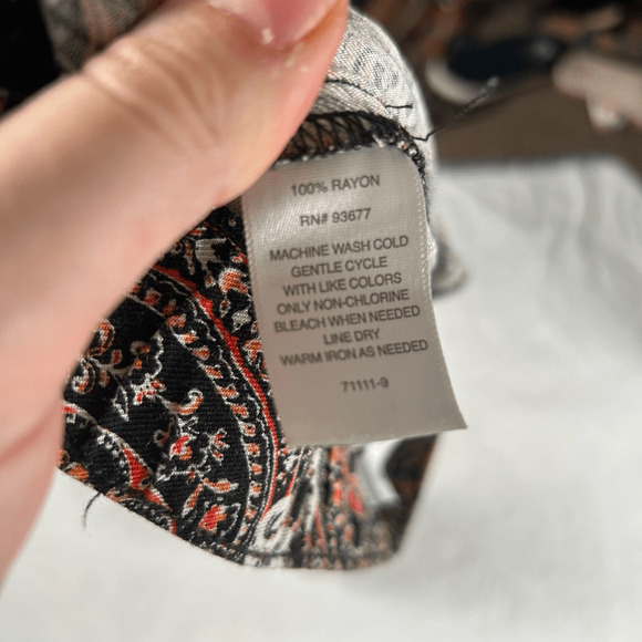 Liz Claiborne Rayon Patterned Pants Ankle Length 12 Straight Leg Business Casual - Picture 5 of 5